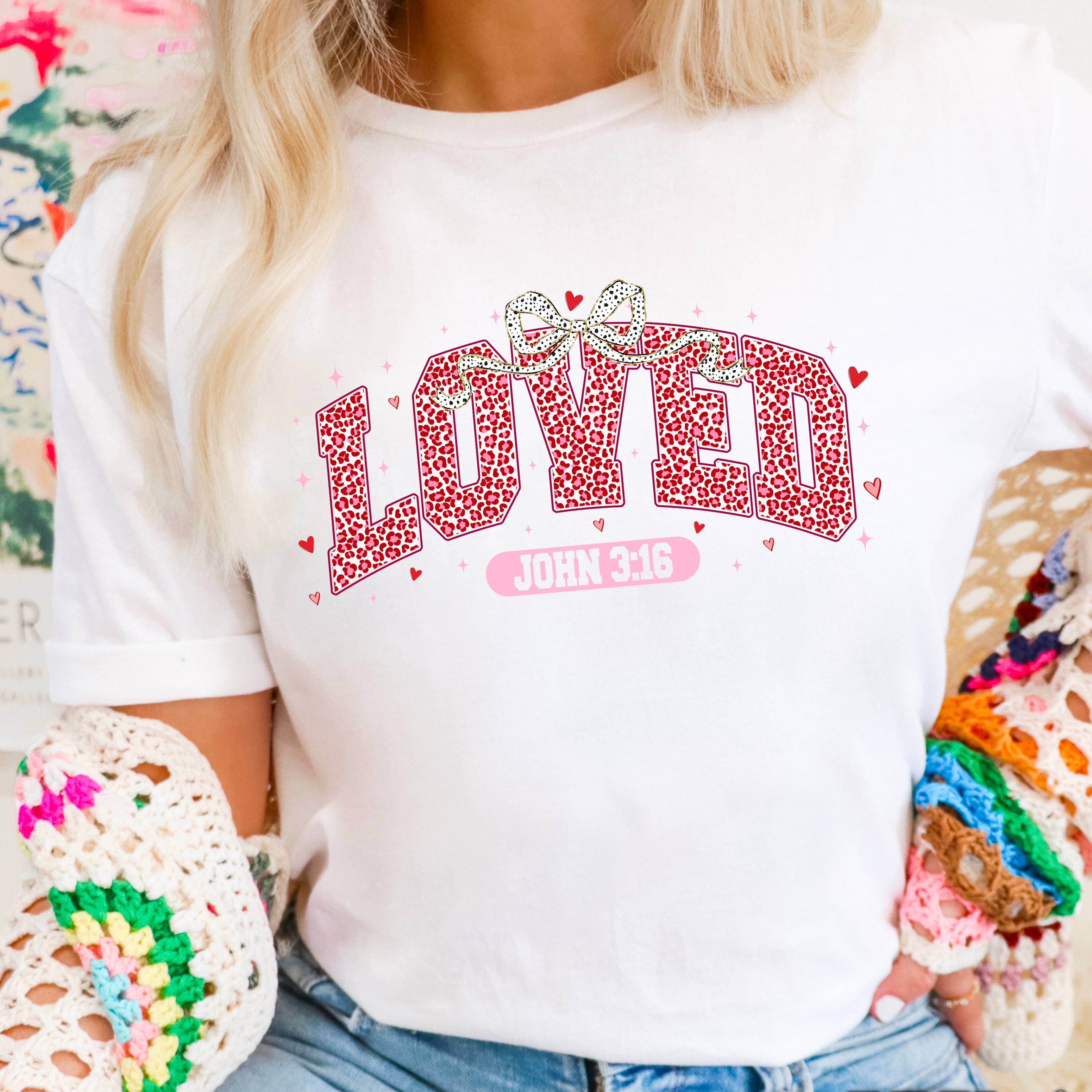 Loved John 3:16 Valentine’S Day Graphic T-Shirt | Gildan