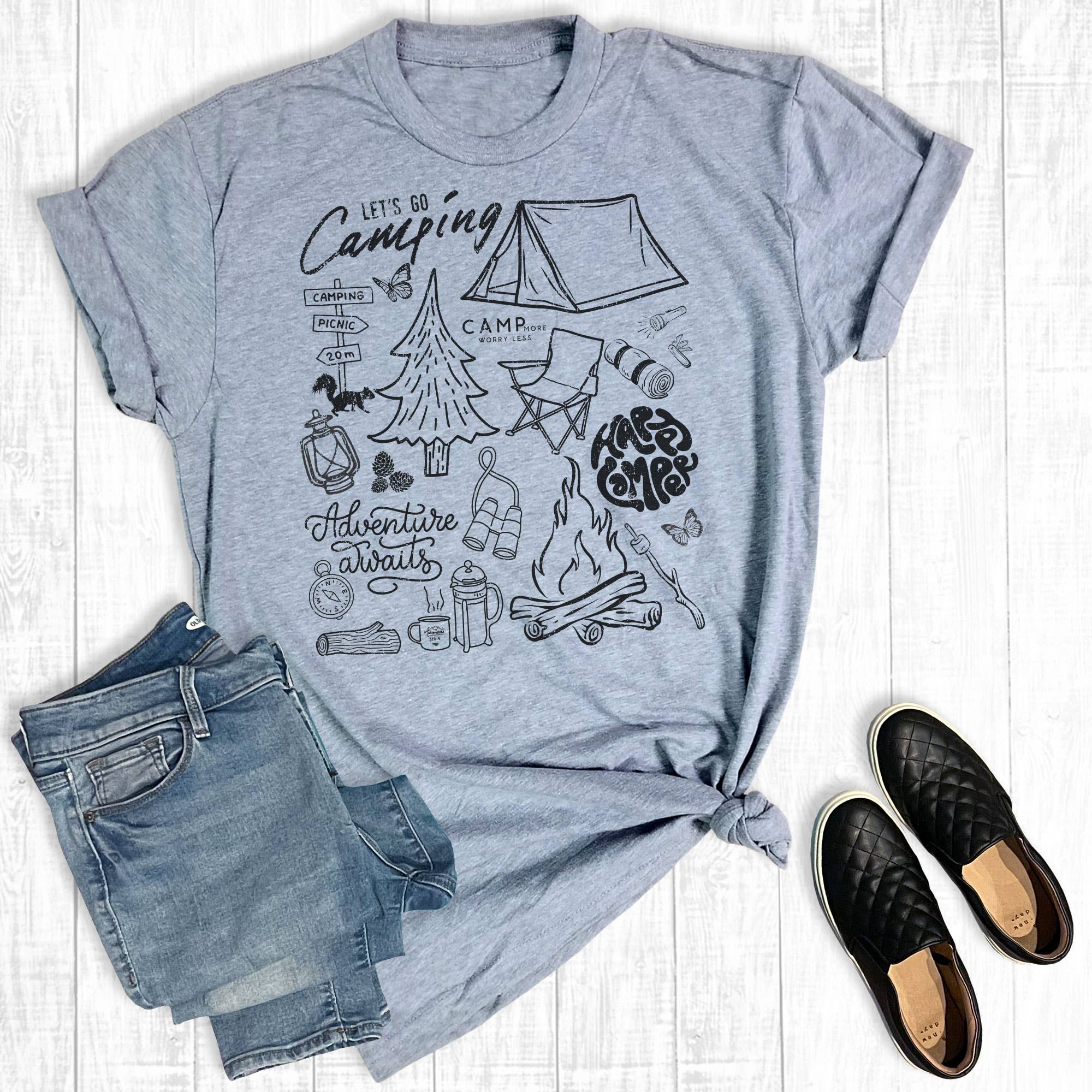 Summer Vacation Camping Collage Graphic Tee