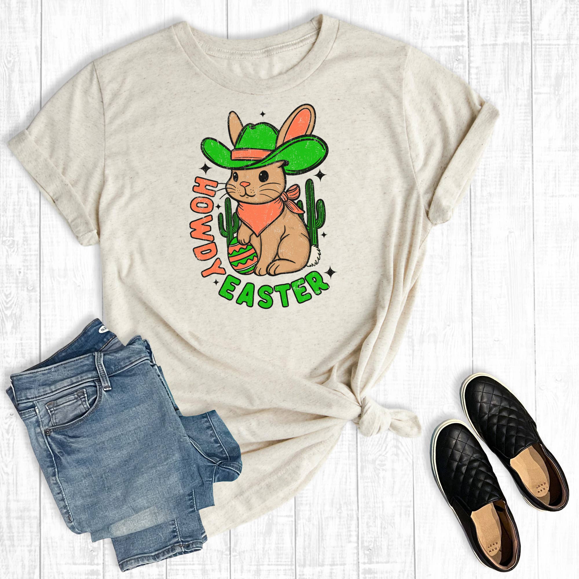 Western Howdy Easter Bunny Graphic Tee