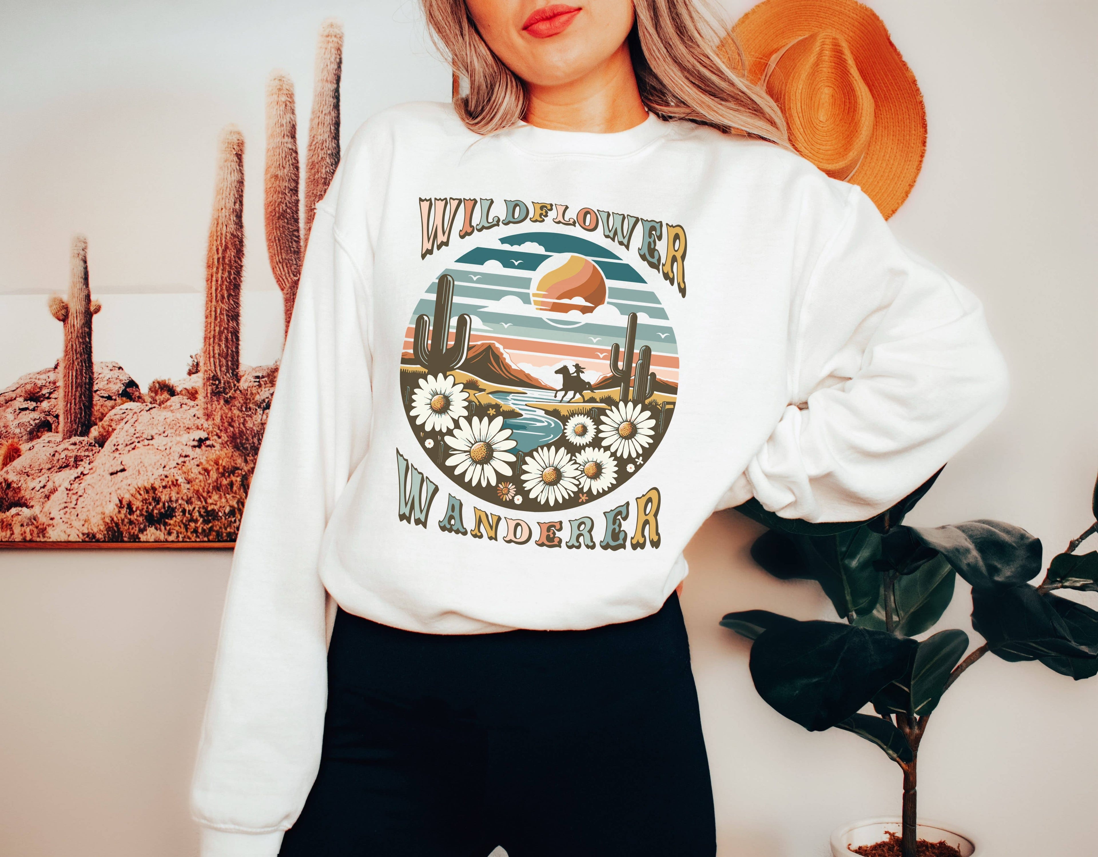 Wildflower Wanderer Crew Neck Sweatshirt