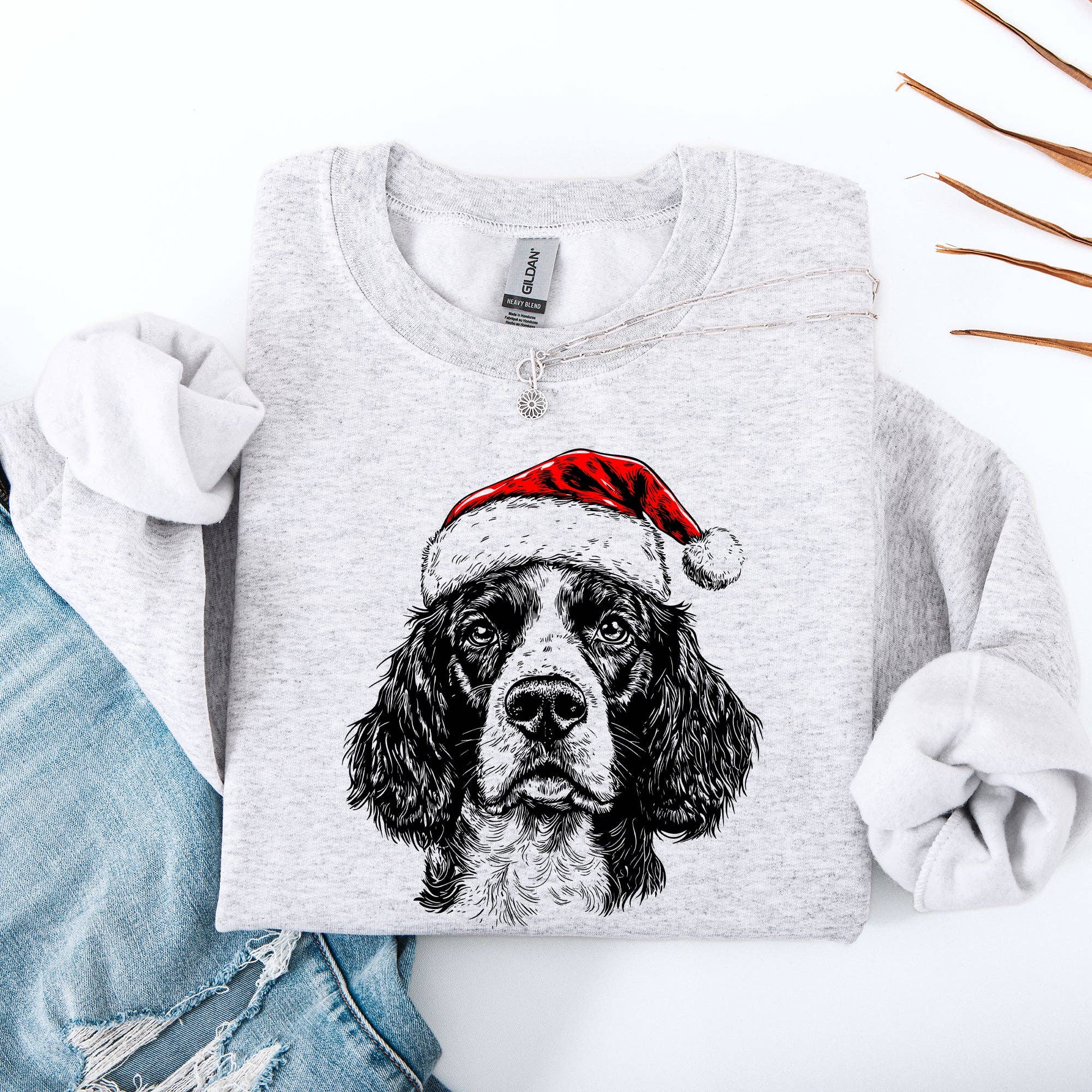 Springer Spaniel, Santa, Dog, Christmas, Pet Sweatshirt