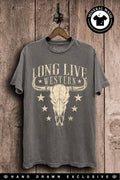Long Live Western Cow Skull Graphic Top