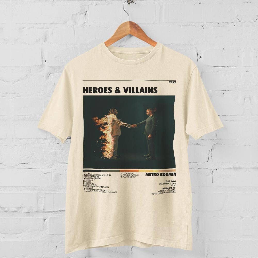Heroes & Villains Metro Boomin Album Retro Graphic Tee