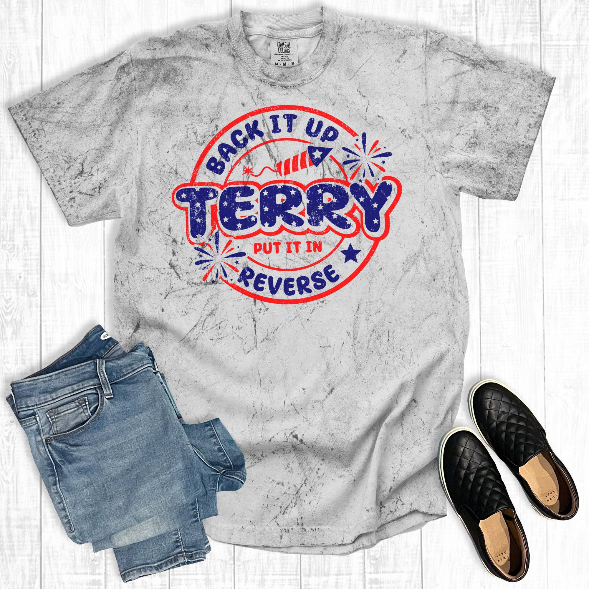 4th of July Back It Up Terry Comfort Colors Graphic Tee