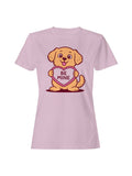 Cute Dog Holding Be Mine Heart Women's T-Shirt