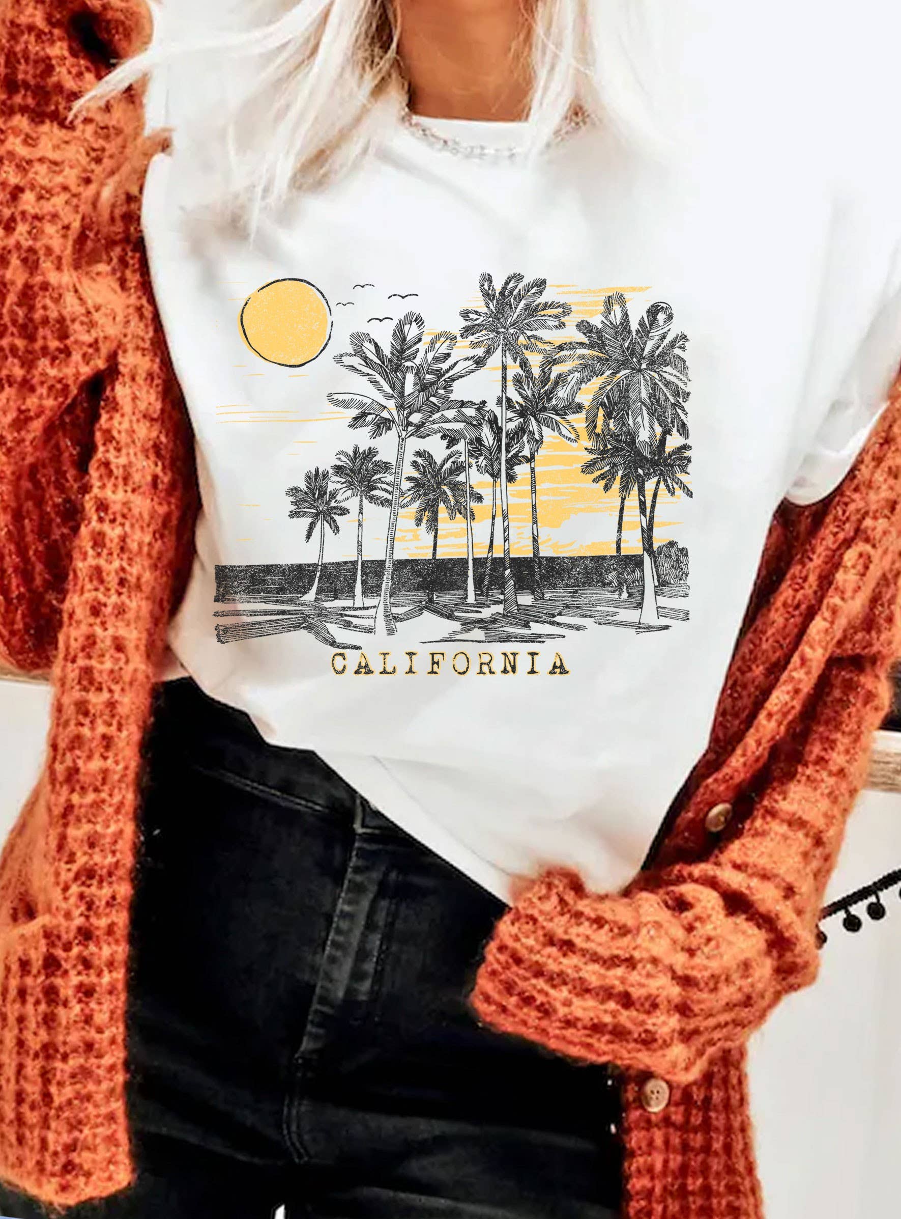 California Palm Tree Graphic Tshirts
