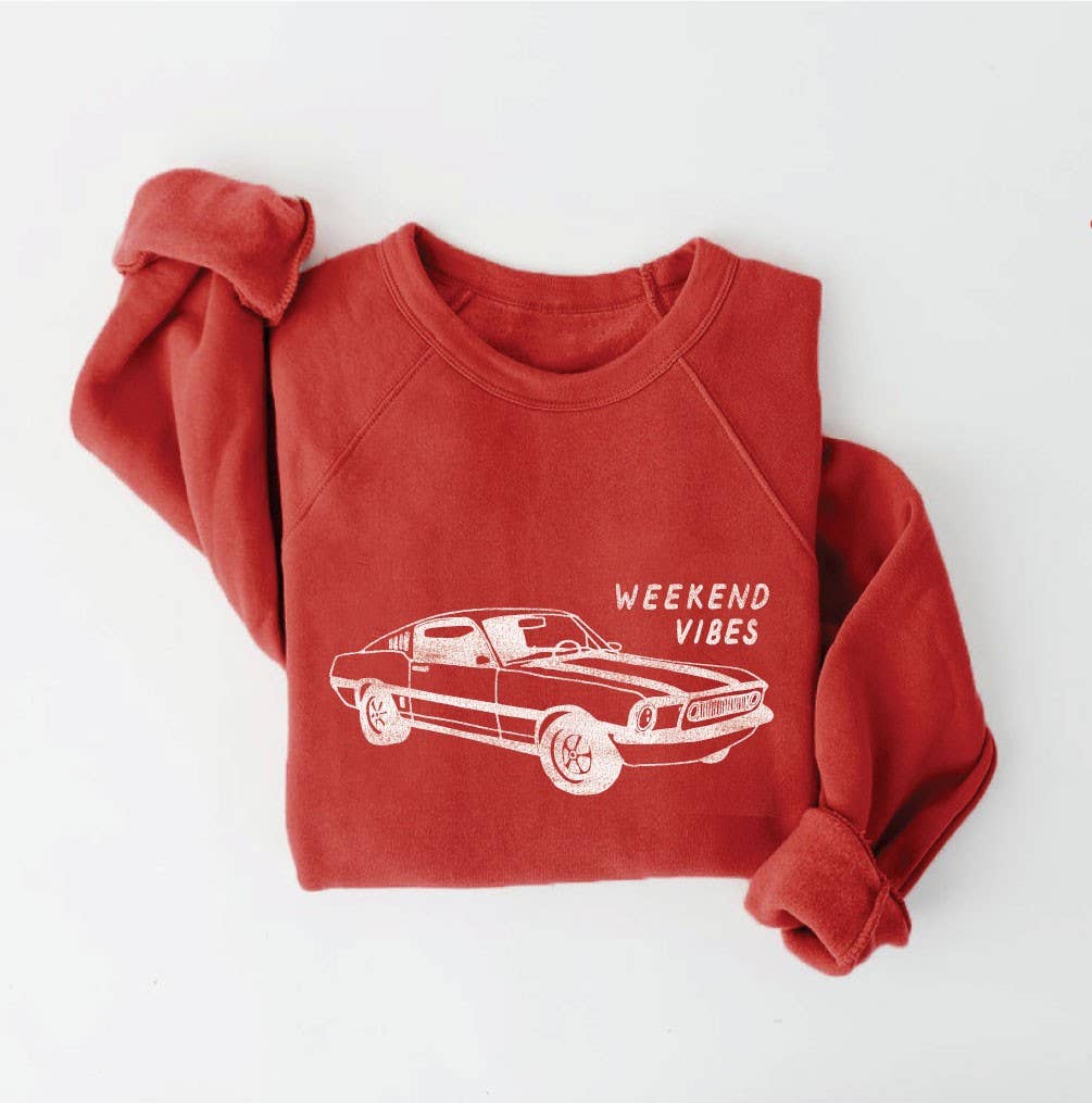 Weekend Vibes  Graphic Sweatshirt