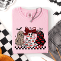 Retro Halloween Ghosts, Checkered, Pattern T-Shirt