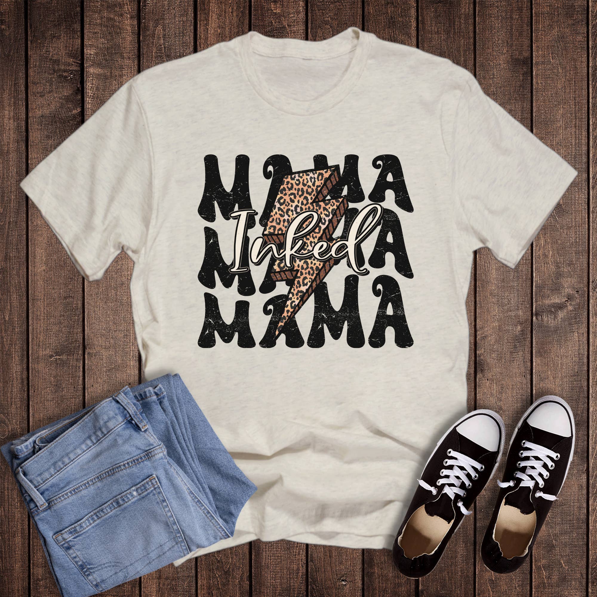 Retro Lightning Bolt Inked Mama Graphic Tee