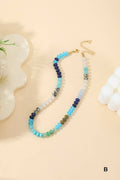 ..0807 Trendy Natural Agate Gemstone Necklace SI-26837