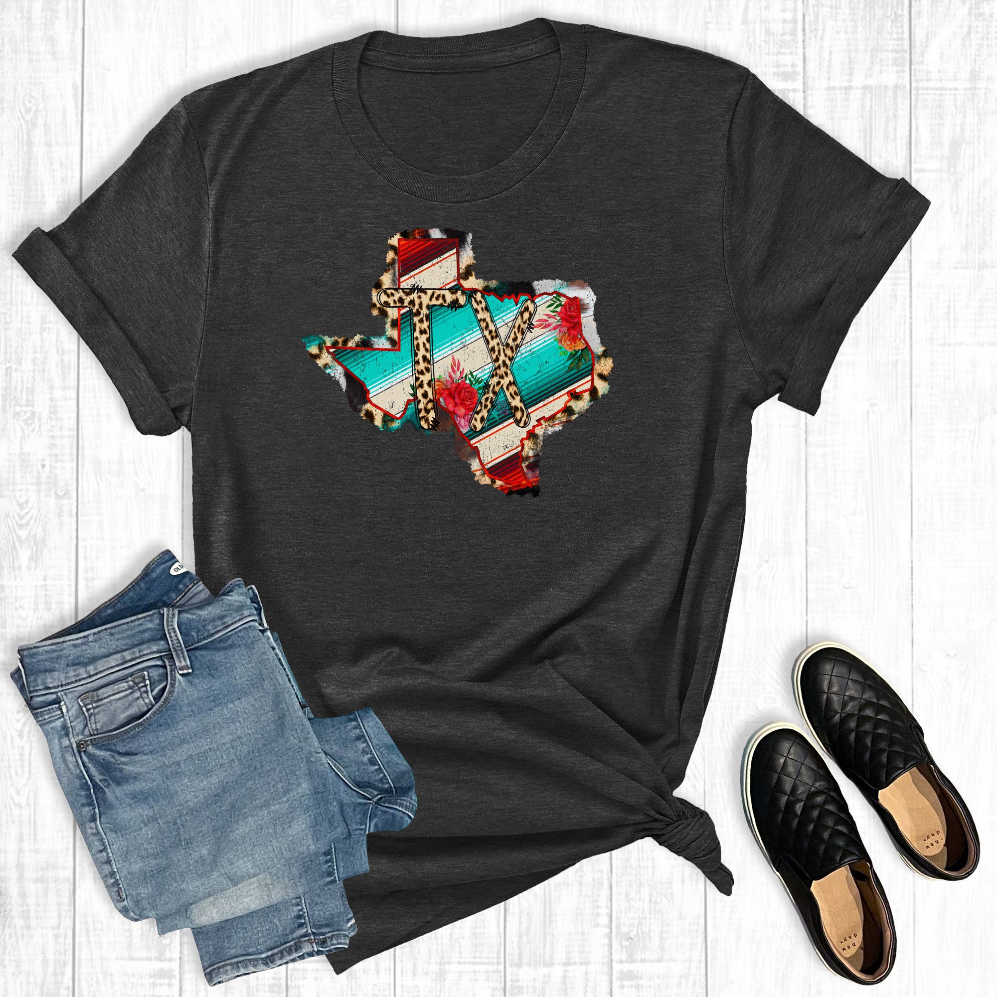 Serape Leopard Texas Graphic Tee
