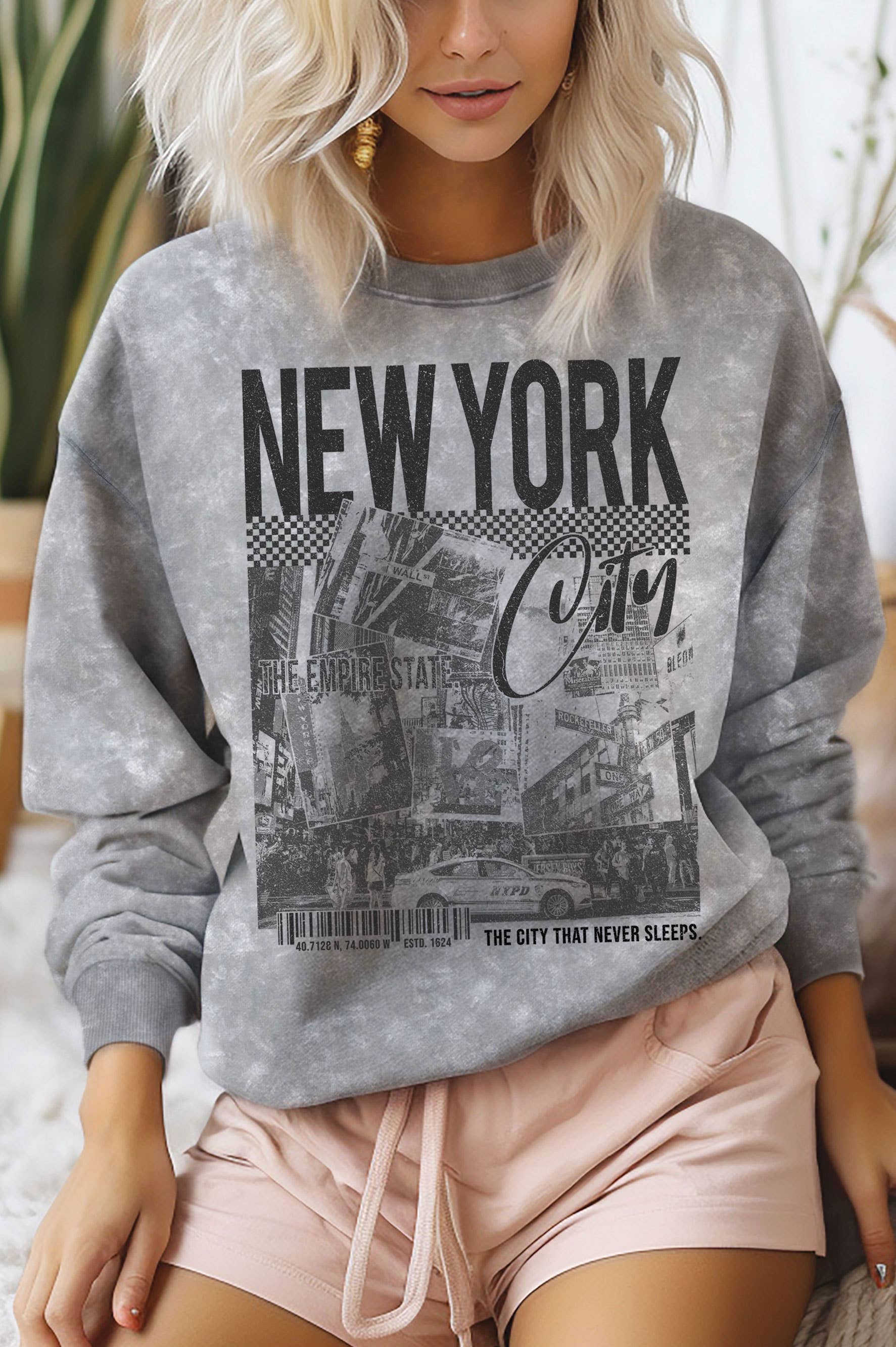 New York City Mineral Graphic Brushed Sweatshirts