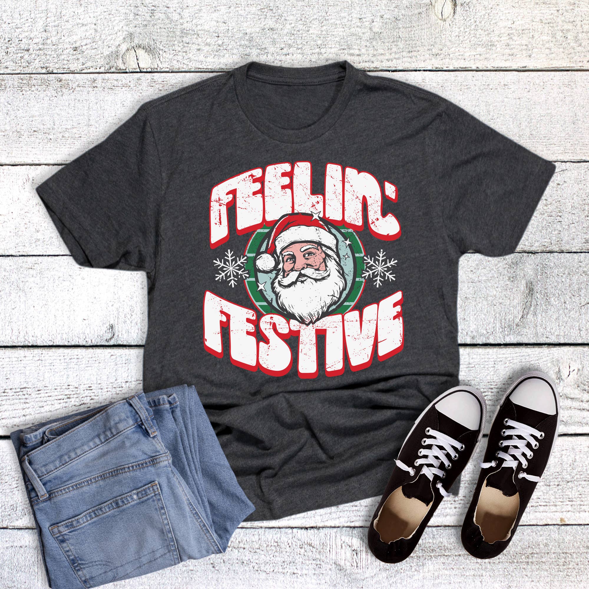Christmas Santa Feelin' Festive Graphic Tee