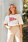 USA Pennant Mineral Washed Graphic Top