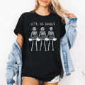Let's Go Ghouls, Skeleton Cheerleaders Cute Halloween Tshirt