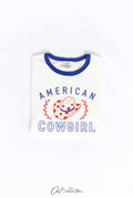 American Cowgirl Ringer Graphic Top