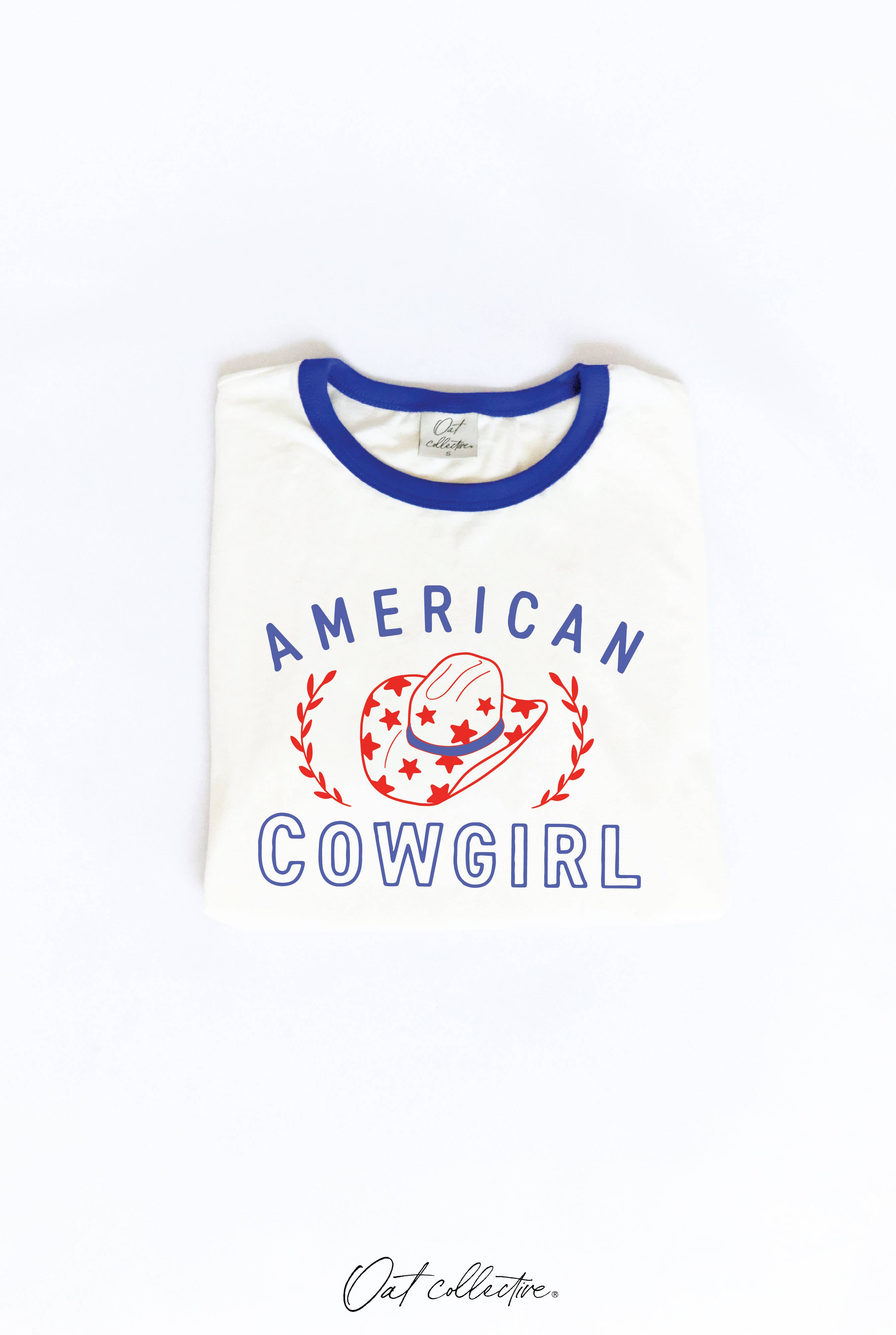 American Cowgirl Ringer Graphic Top