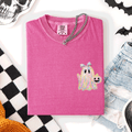 Cute Ghost, Coquette, Ribbon, Faux Glitter Halloween T-Shirt