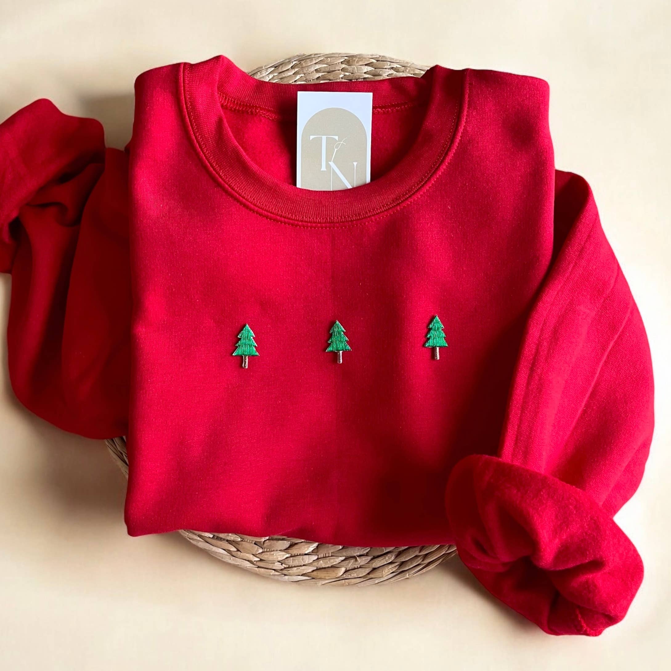 Festive Christmas Trees Sweater, Winter Sweatshirts