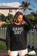 Game Day Puff  Mineral Washed Long Sleeve Graphic Top