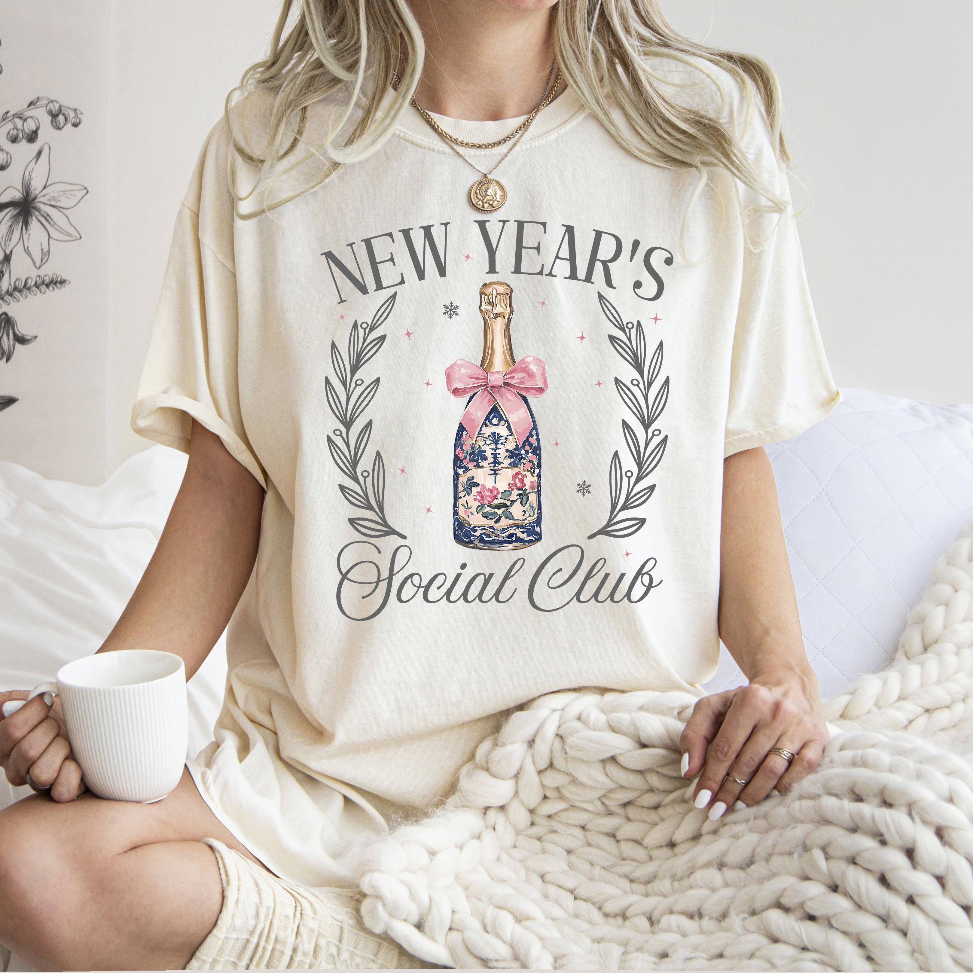 New Years Eve Social Club, Party, Champagne, 2026 T-Shirt
