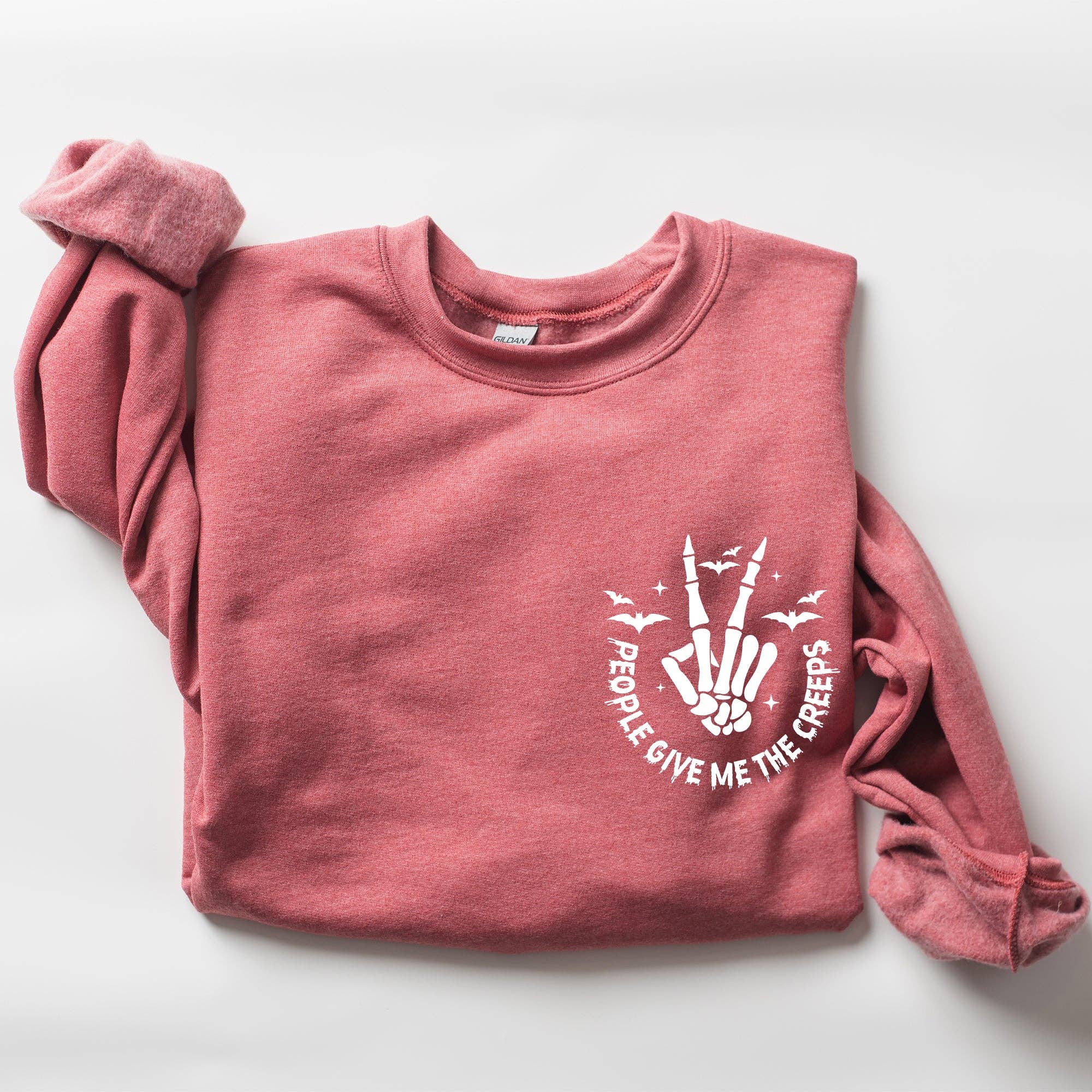 People Give Me the Creeps, Pocket Print Halloween Sweatshirt