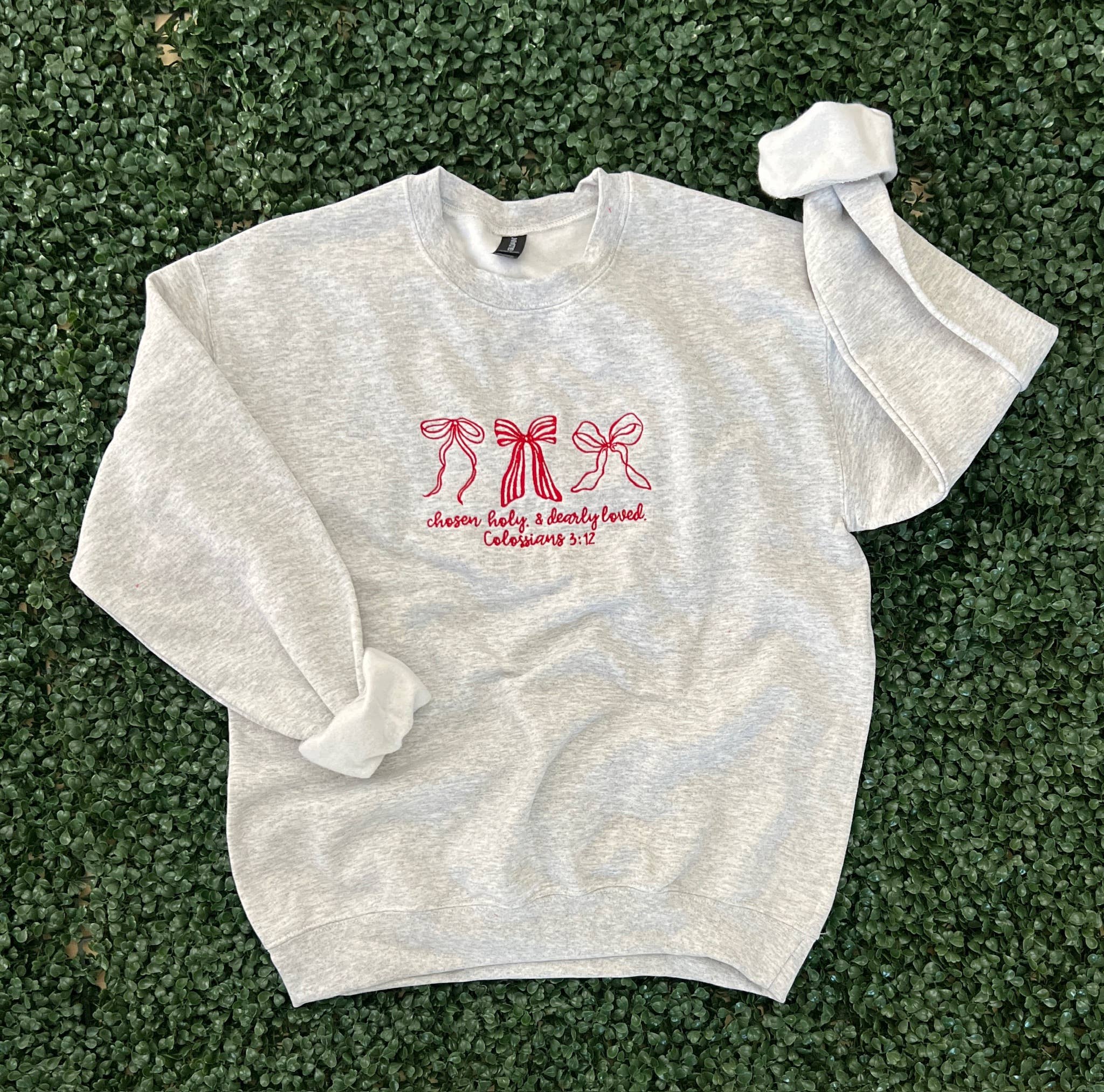 Embroidered: Chosen, Holy, and Dearly Loved On Ash Gray