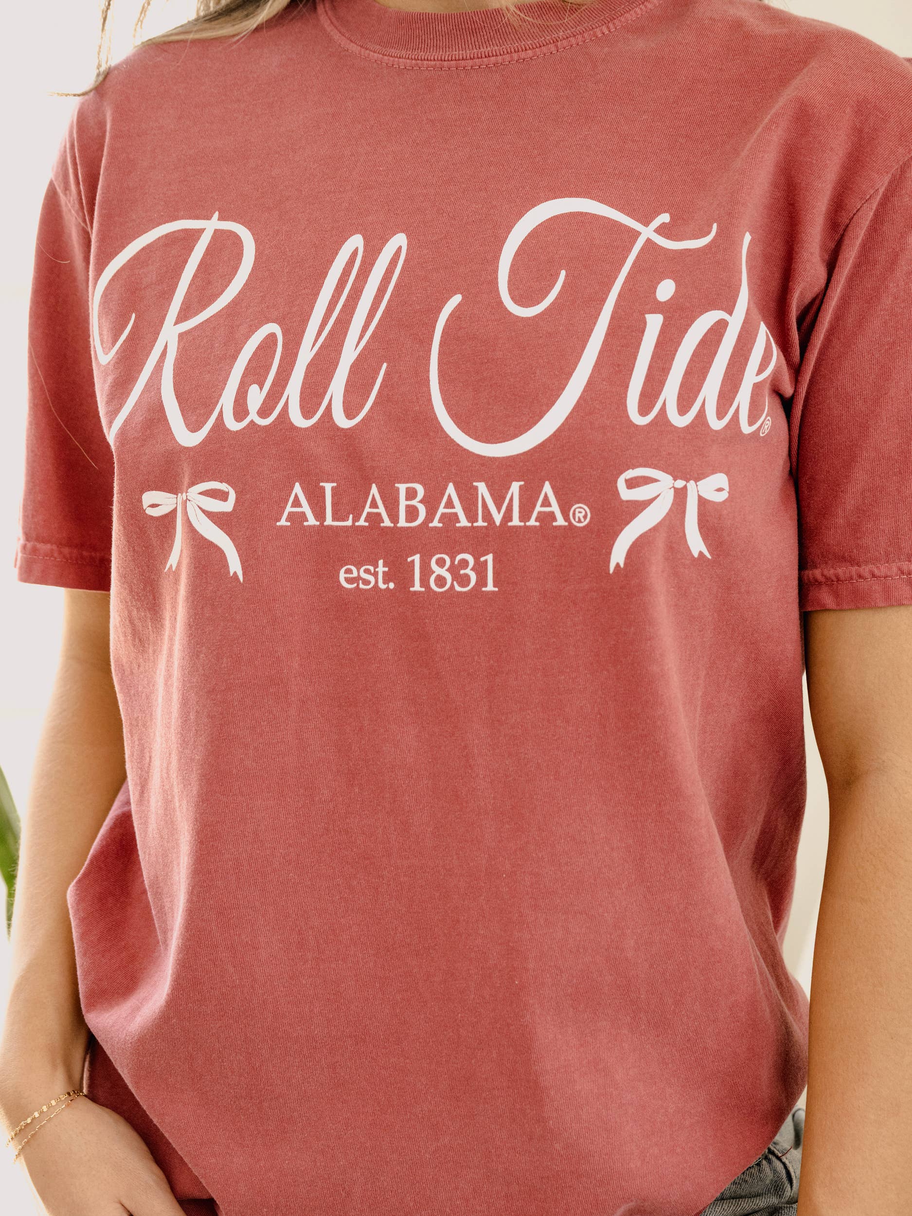 Bama Established Bows Crimson Comfort Colors Tee