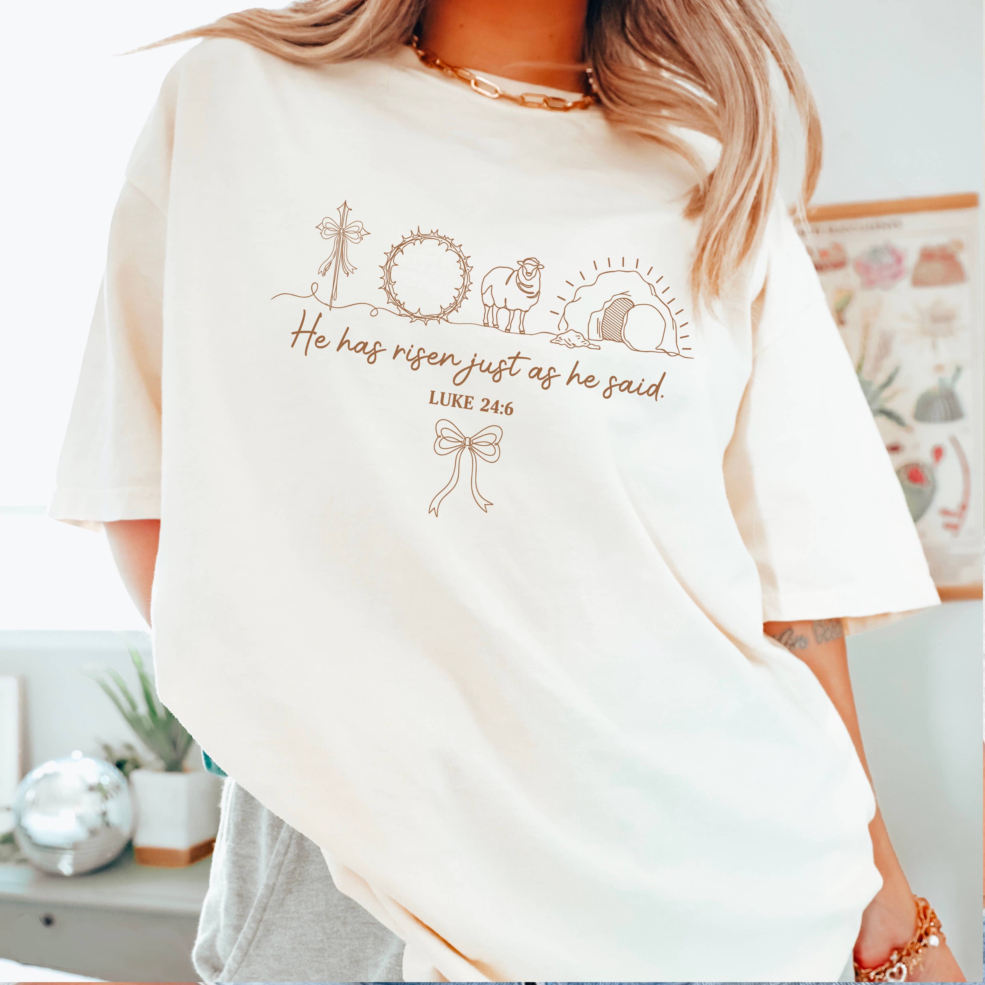 He Is Risen  Easter T-Shirt | Comfort Color