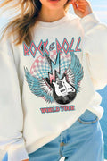 Rock and Roll World Tour Graphic Brushed Sweatshirts
