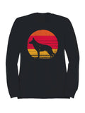 German Shepherd Retro Sunset Men's Sweatshirt