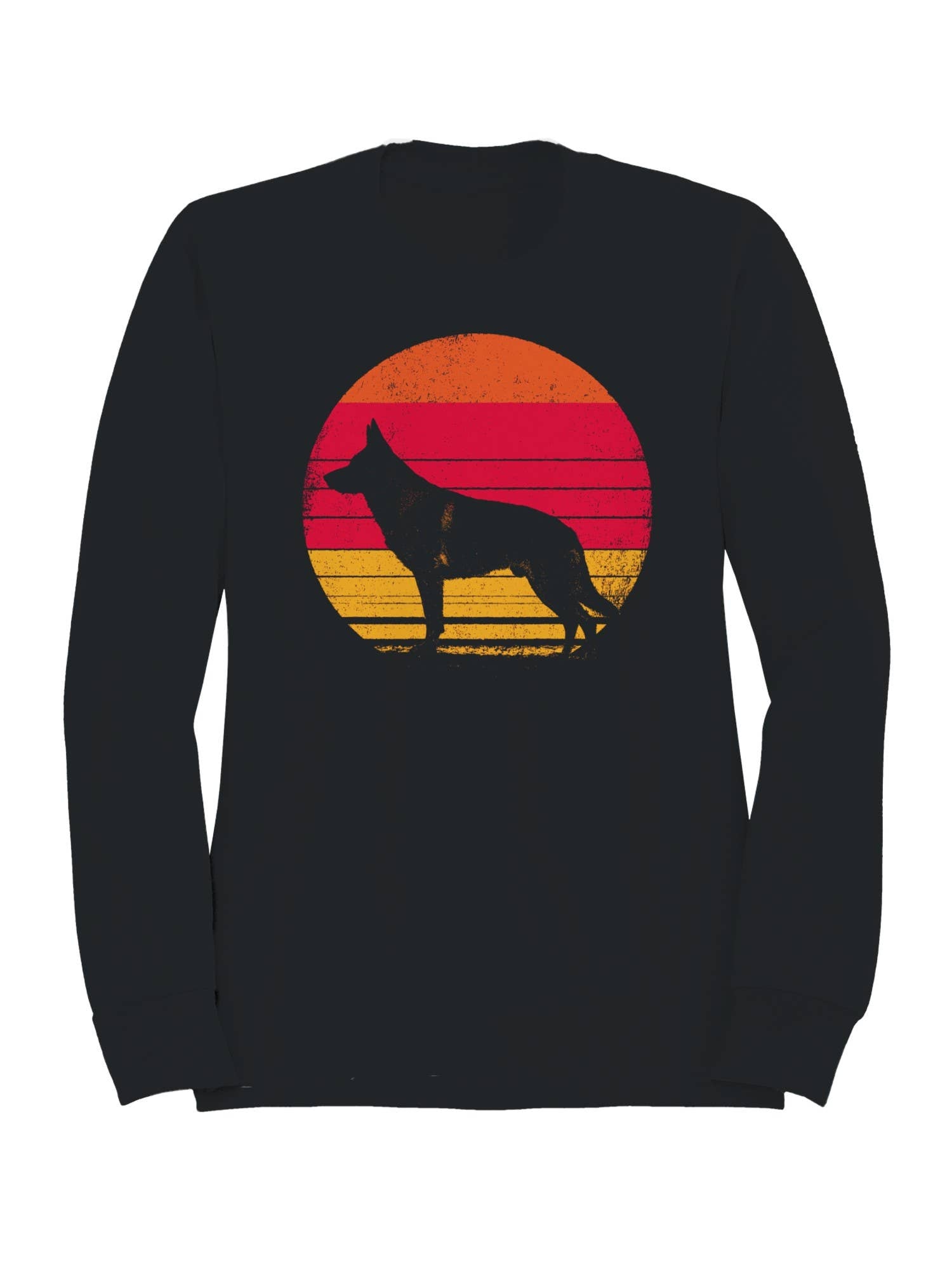 German Shepherd Retro Sunset Men's Sweatshirt