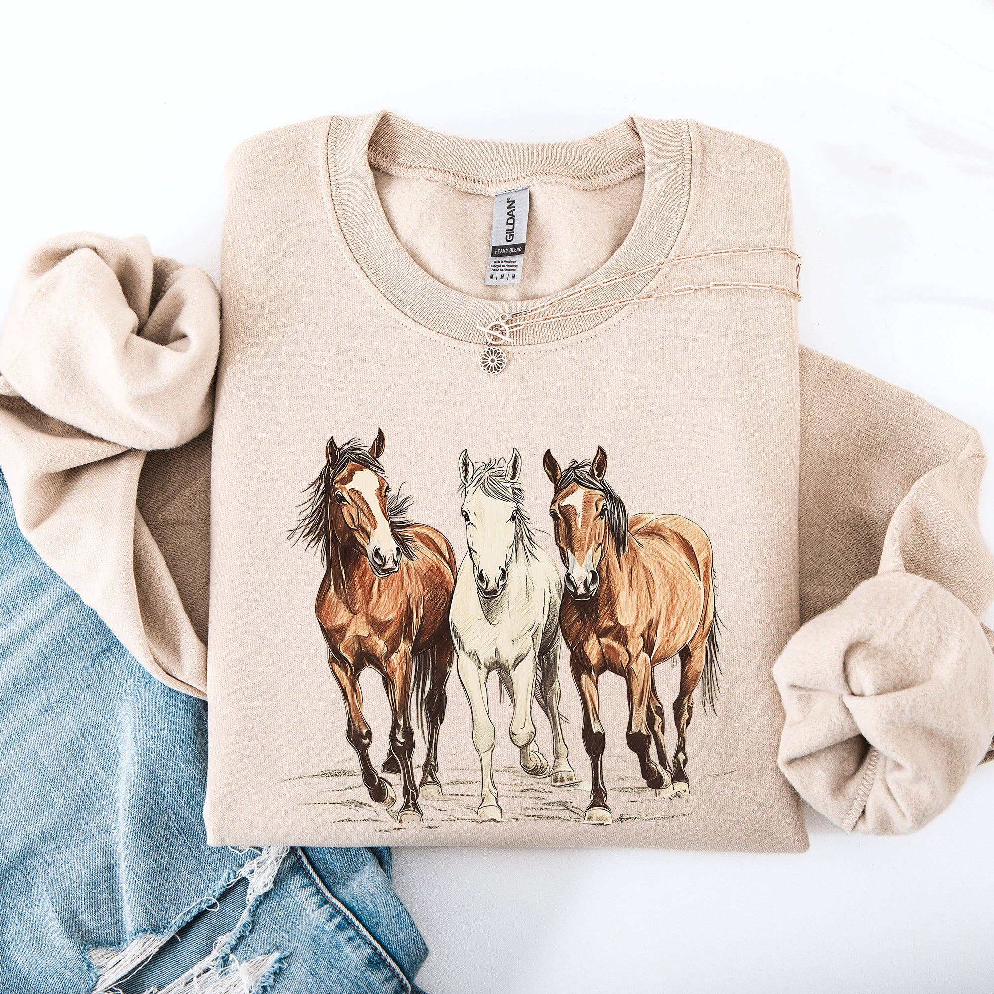 Horses, Western, Country, Cowboy, Cowgirl, Rodeo Sweatshirt