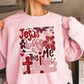 Jesus Loves Me  Valentine Sweatshirt | Gildan Brand