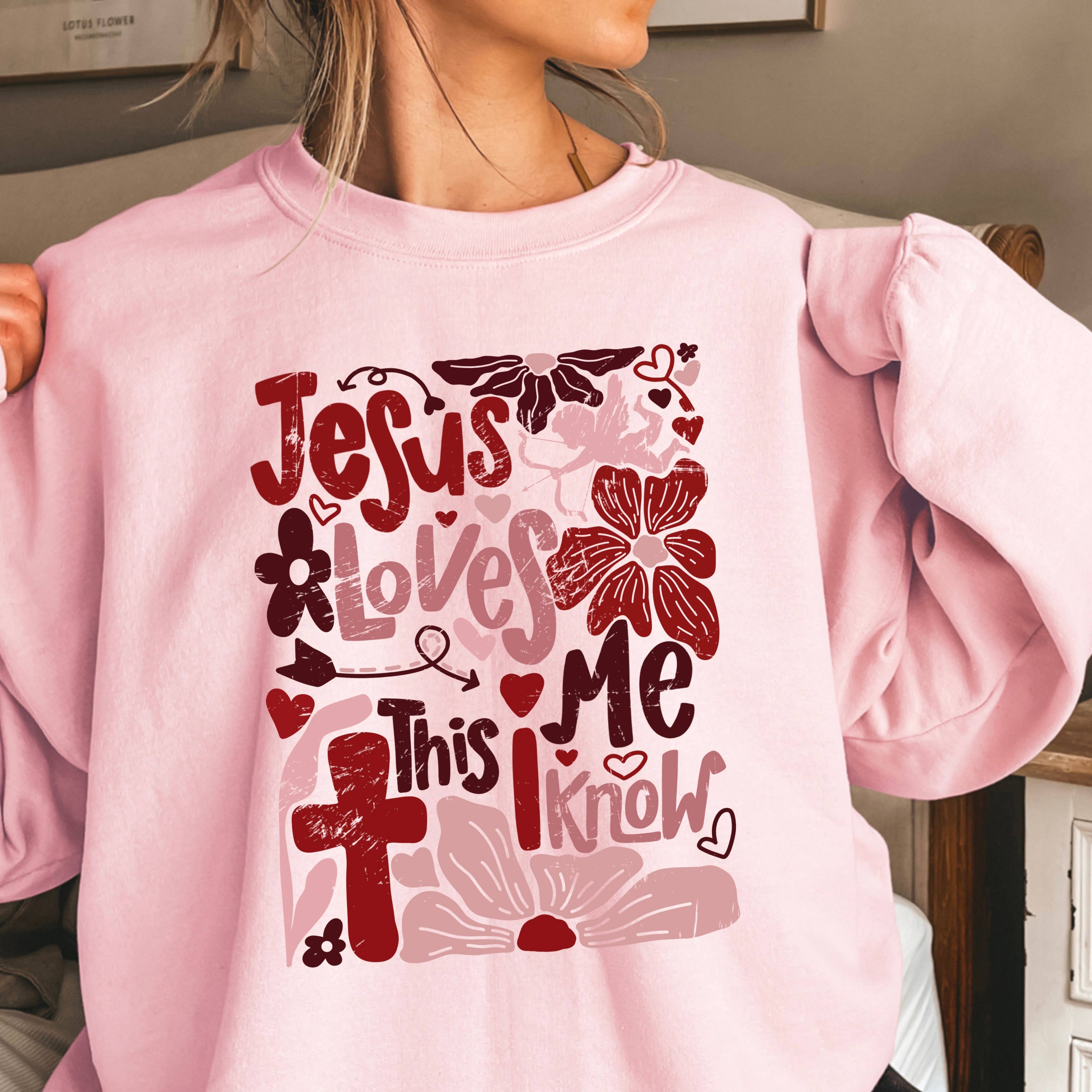 Jesus Loves Me  Valentine Sweatshirt | Gildan Brand