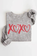 Xoxo Valentine Graphic Mineral Brushed Sweatshirts
