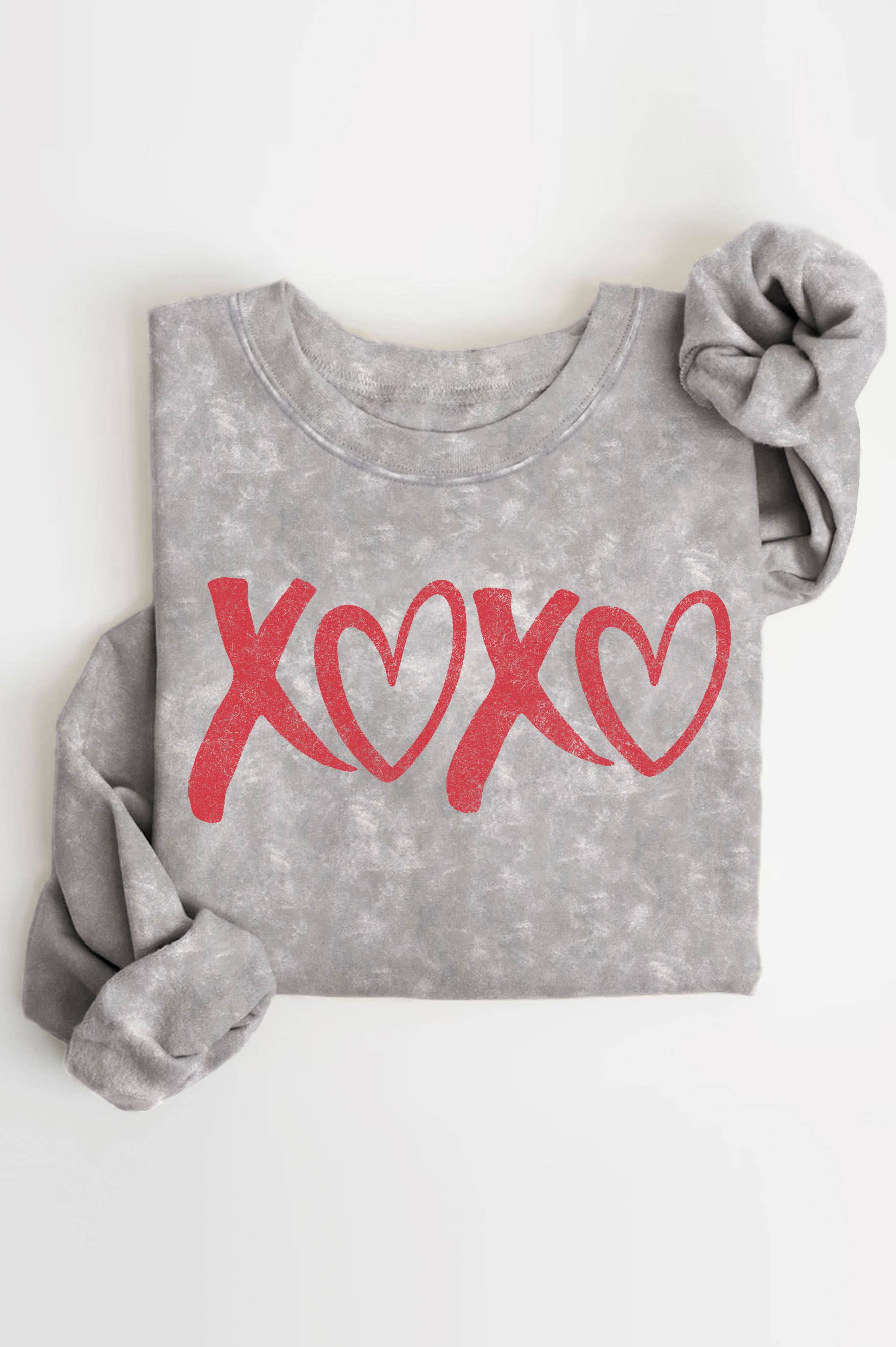 Xoxo Valentine Graphic Mineral Brushed Sweatshirts