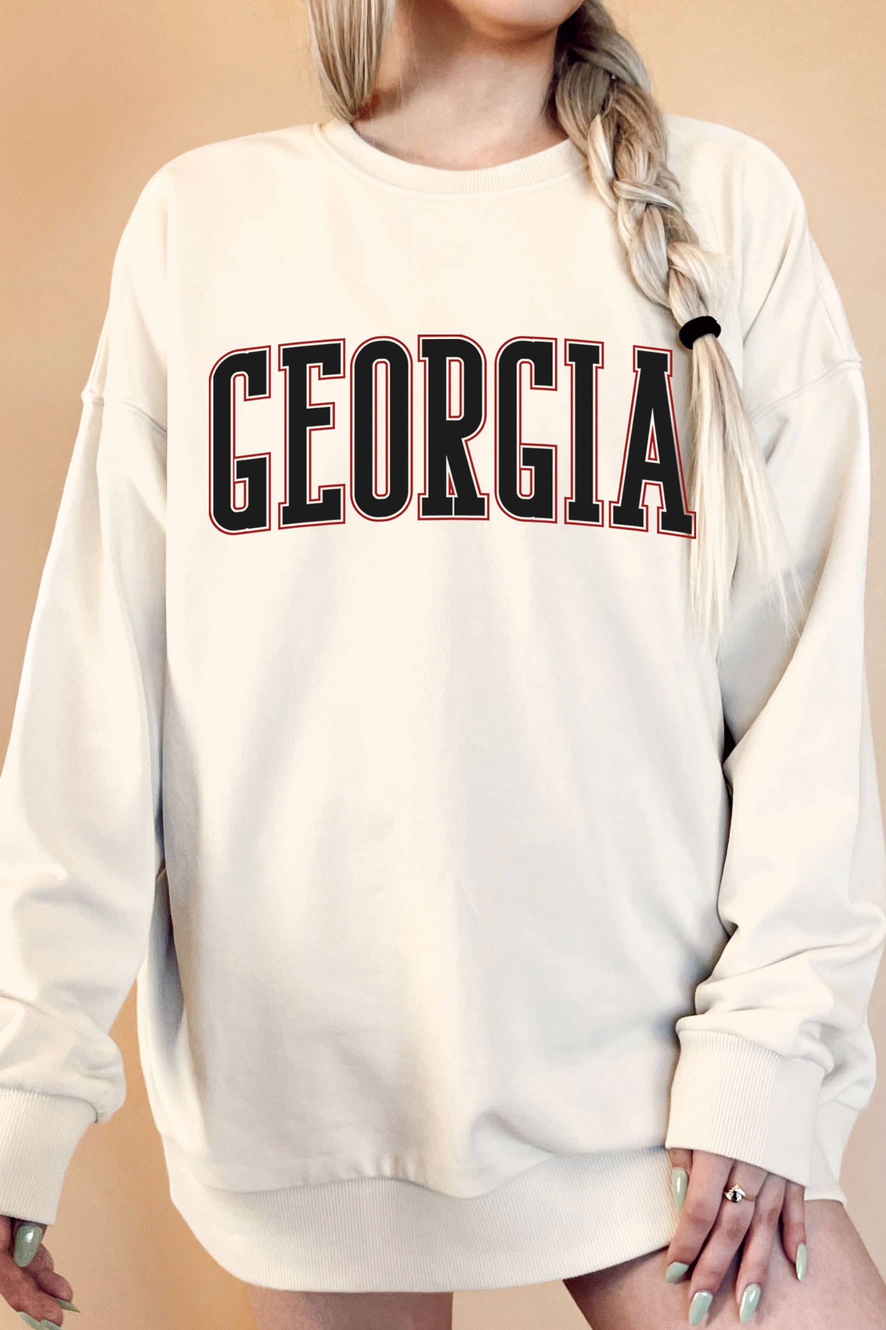 Georgia Puff Print Oversize Graphix Terry Sweatshirts