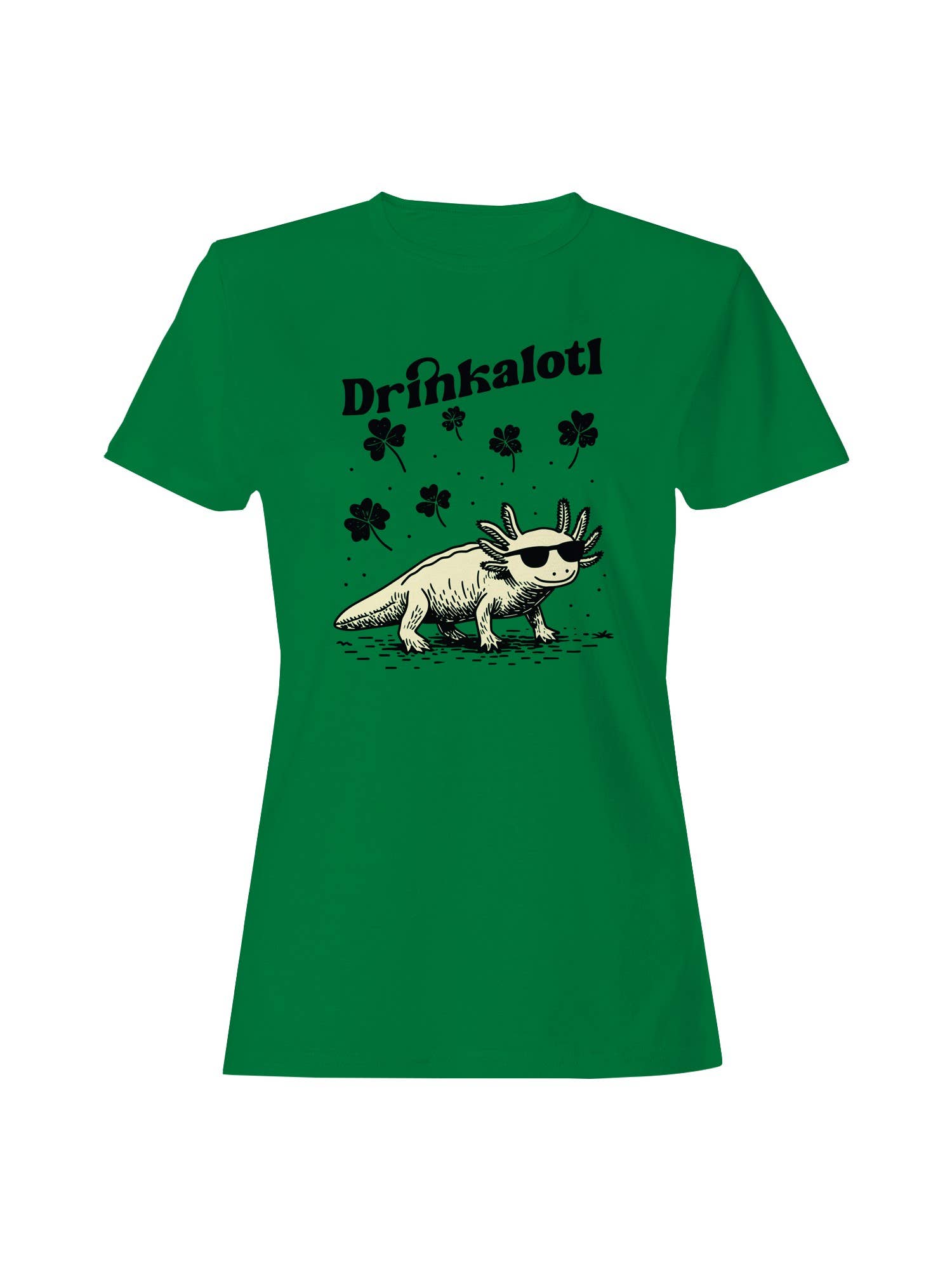 St. Patrick's Day Axolotl "Drinkalotl" Women's Tee
