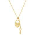 Gold Dipped Brass Heart Lock Necklace