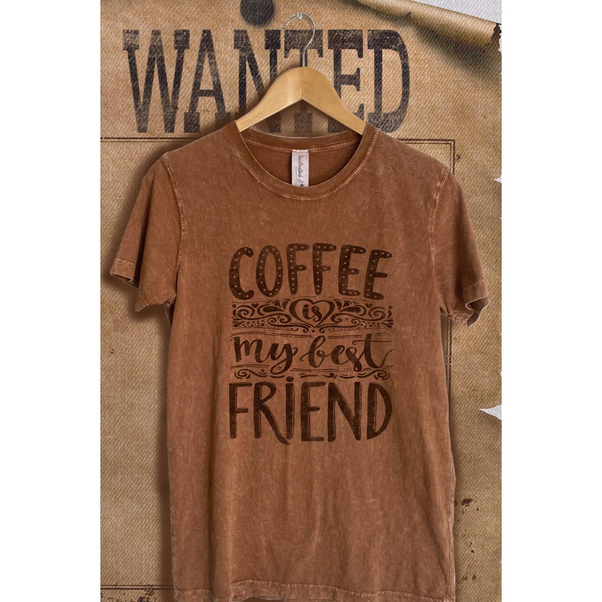 Coffee Is My Best Friend Mineral Wash Vintage  Graphic  Tee