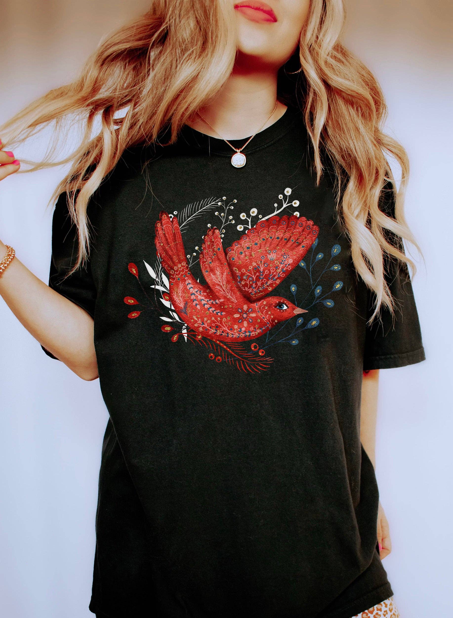 Scandinavian Bird Folk T-Shirt