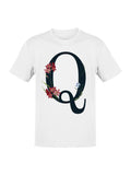 Floral Typography Letter Q Women's T-Shirt