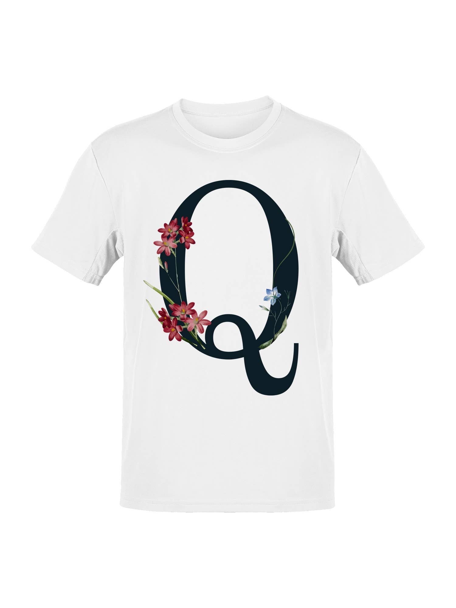 Floral Typography Letter Q Women's T-Shirt