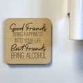 Good Friends Bring Happiness Magnet/Drink Coaster