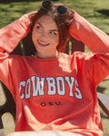 Osu Cowboys Filled Gault Orange Corded Crew Sweatshirt
