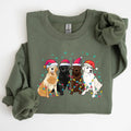 Christmas Dogs, Puppies, Dog Lovers, Santa Winter Sweatshirt