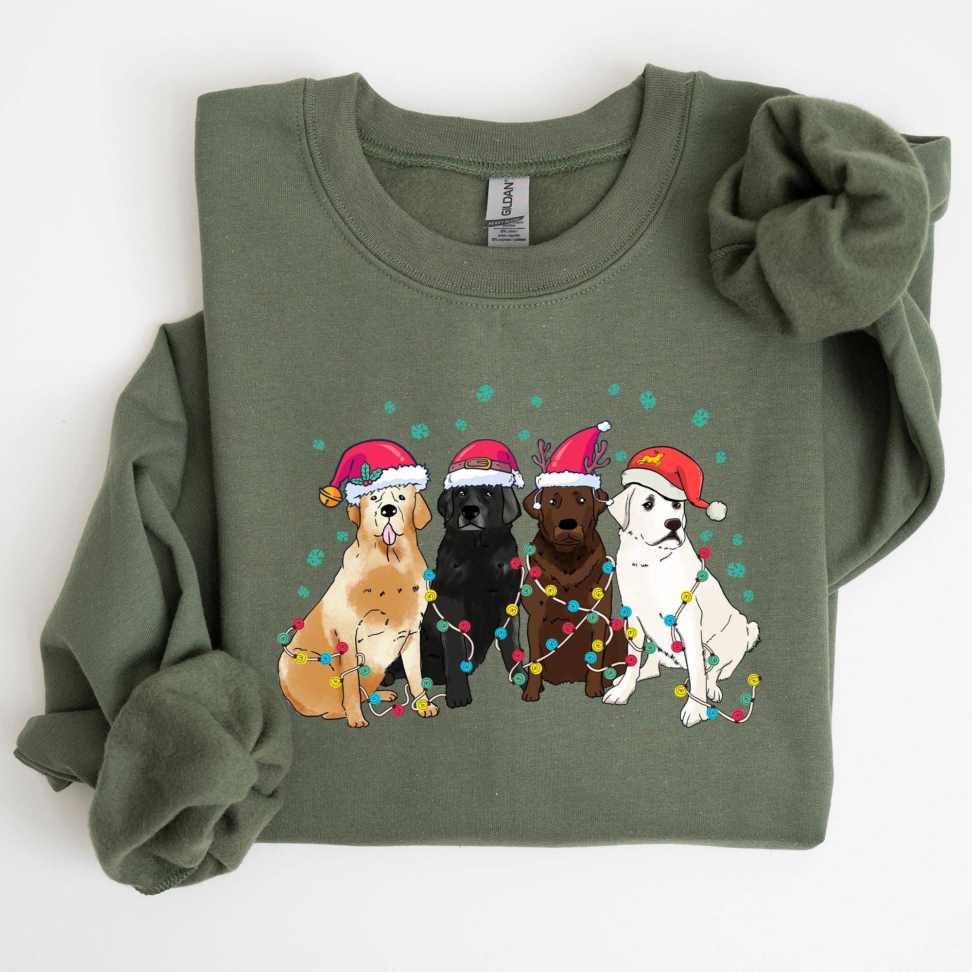 Christmas Dogs, Puppies, Dog Lovers, Santa Winter Sweatshirt