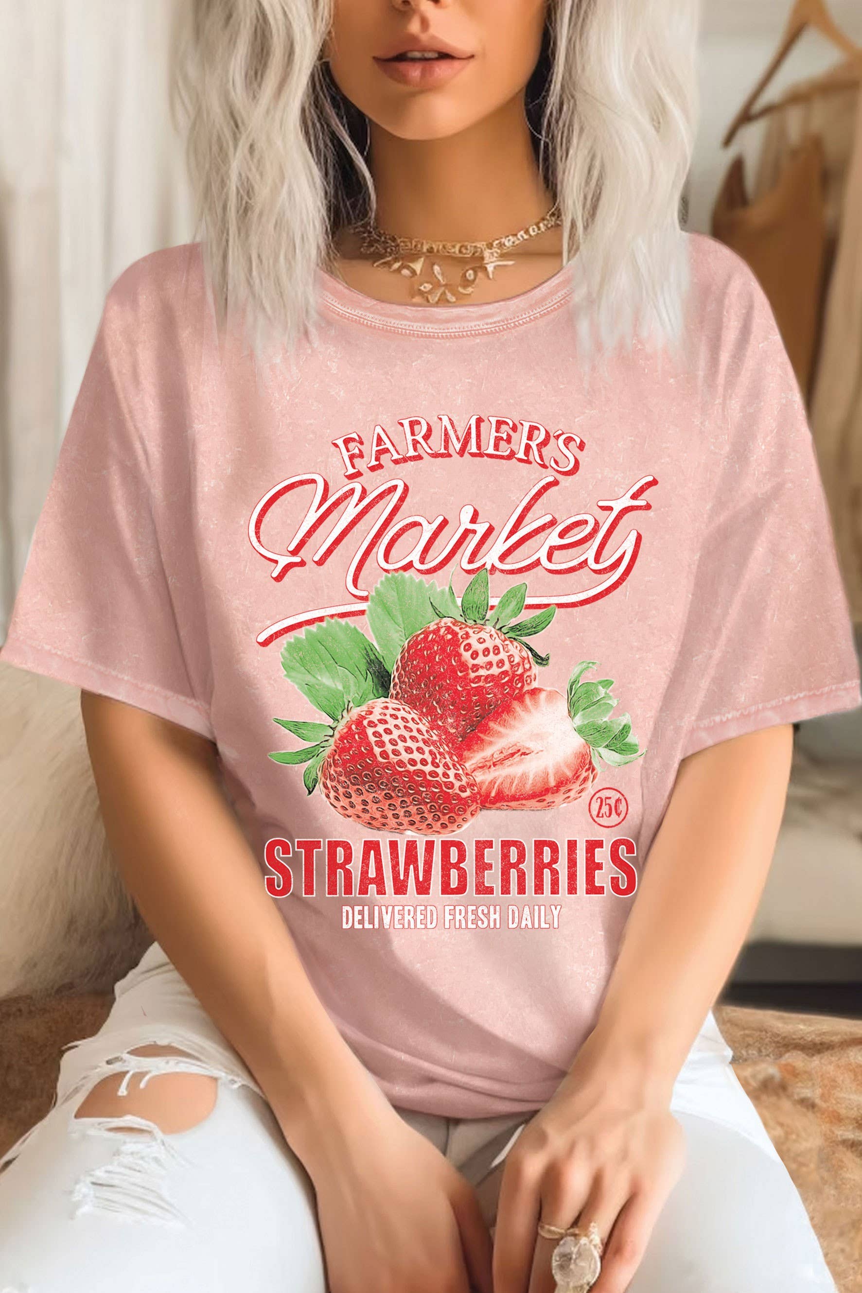 Famers Market Strawberry Mineral Graphic Tshirts