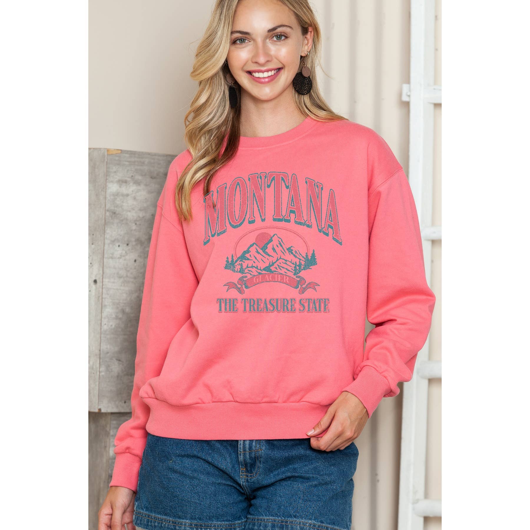 Montana Treasure State Glacier Crewneck Sweatshirt